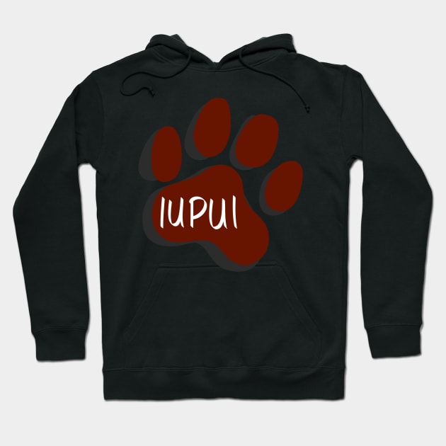 IUPUI Jaguars Paw Print Hoodie by turbo-swift